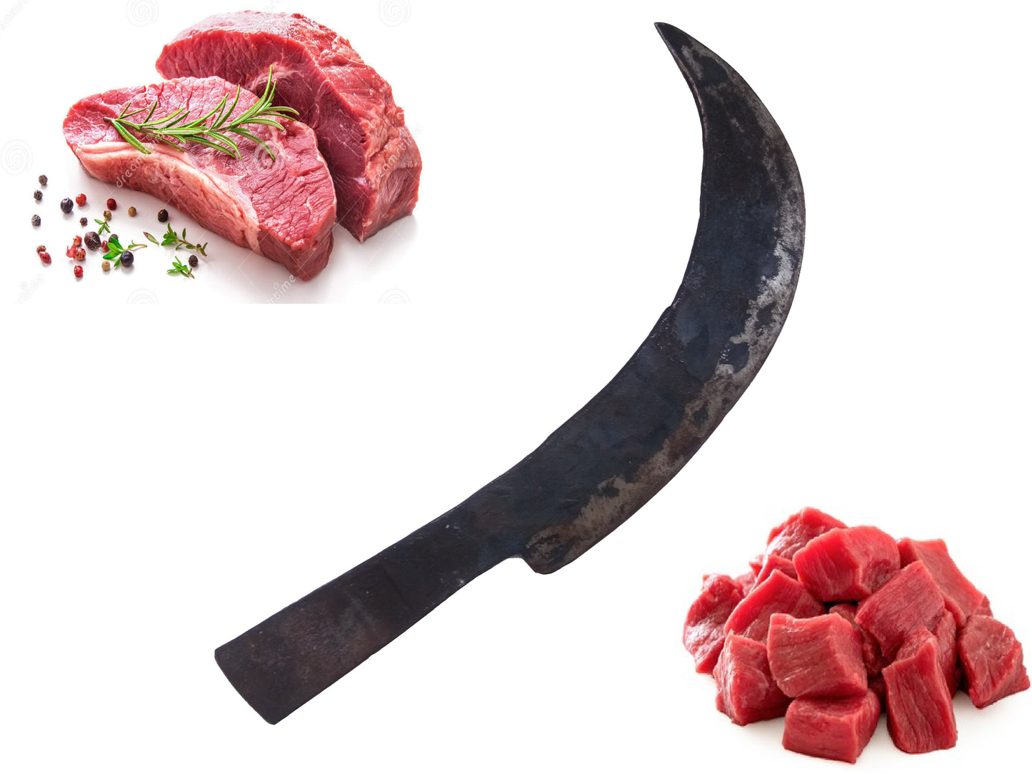Handmade Leaf Spring Steel Cleaver Knife / Meat Cutter / Iron Butcher Knife / Fish Chopper / Vettukathi