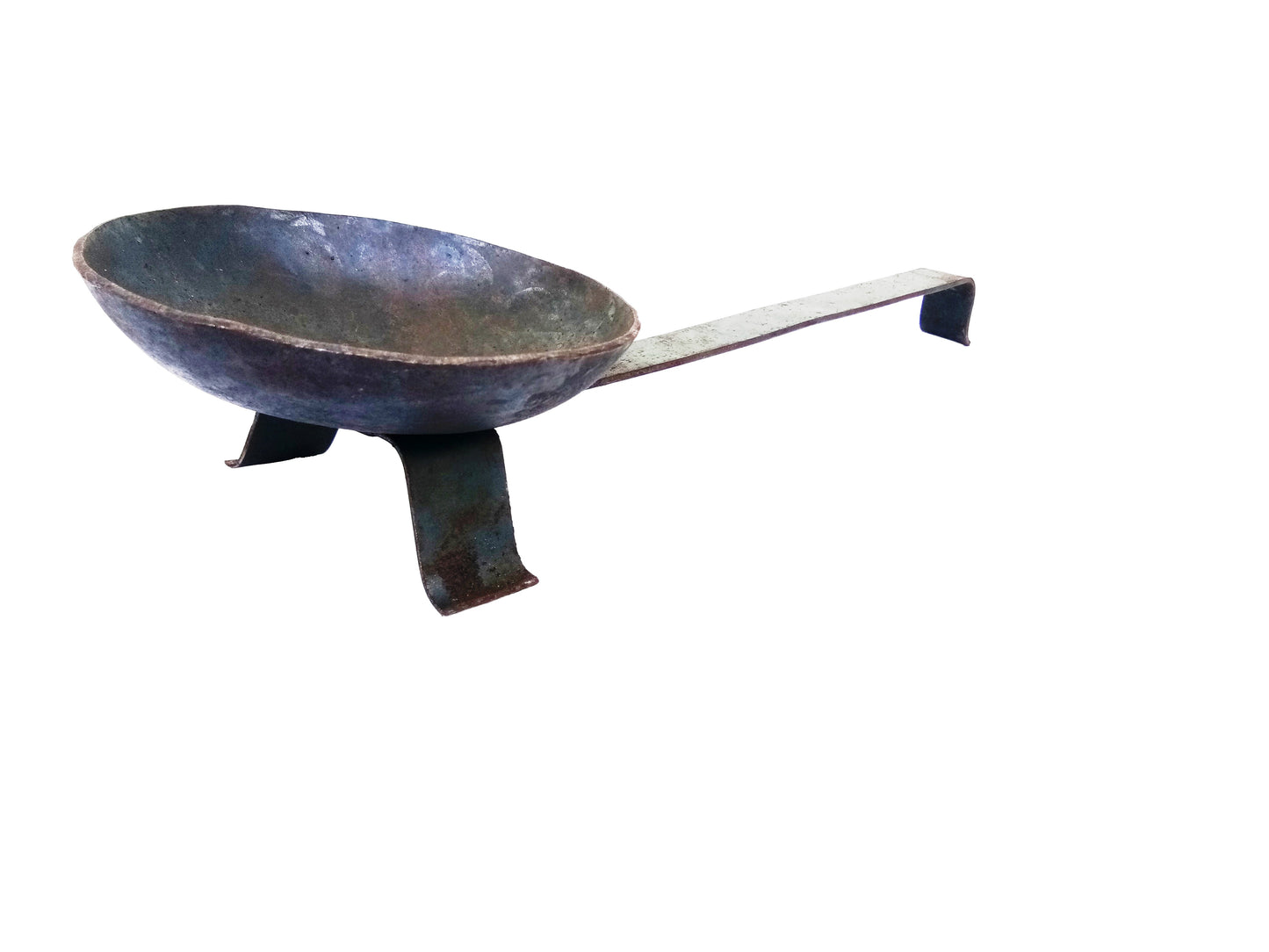 Traditional Iron Incense Burner with Handle - Incense Stand / Dhoop Holder / Sambrani Holder / Dhoobakkal / Dhuni Dani / Dhuni Holder (Black)
