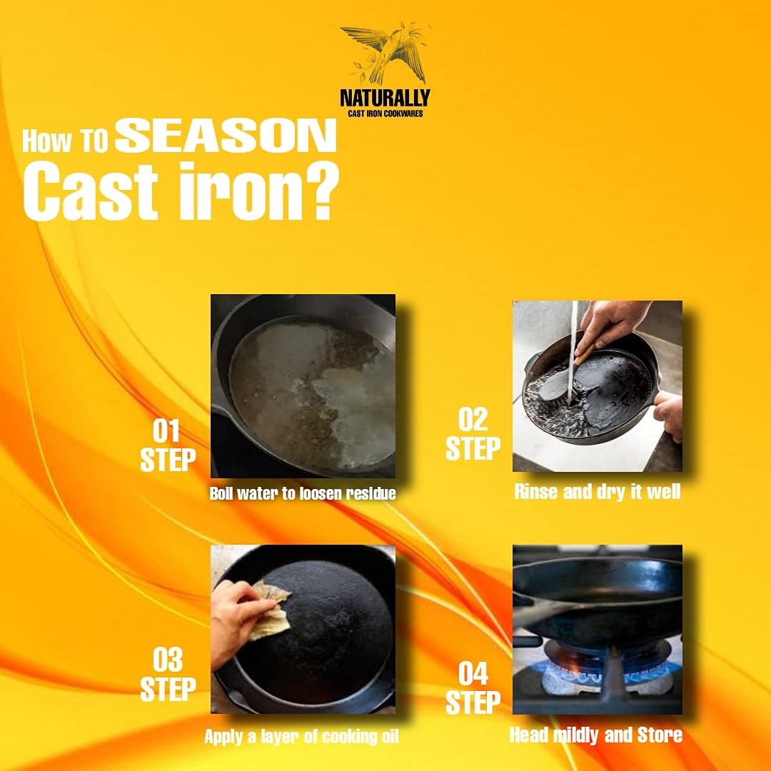 Cast Iron Flat Dosa Tawa (11 Inch, 1.7 Kg)