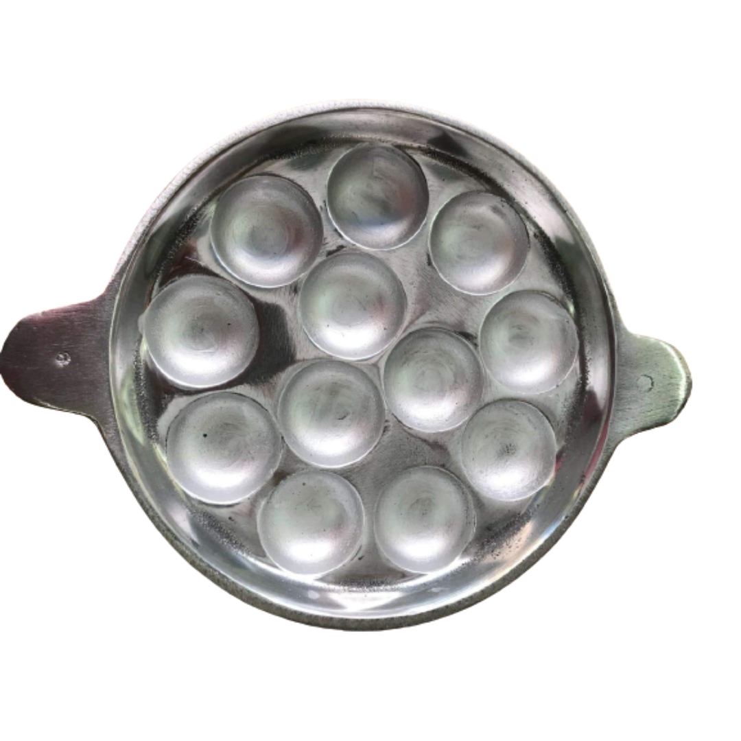 Big Size Indolium 12 Pits Appam Patra / Kuzhi Paniyaram Pan / Paniyara kallu / Ponganalu Chatti