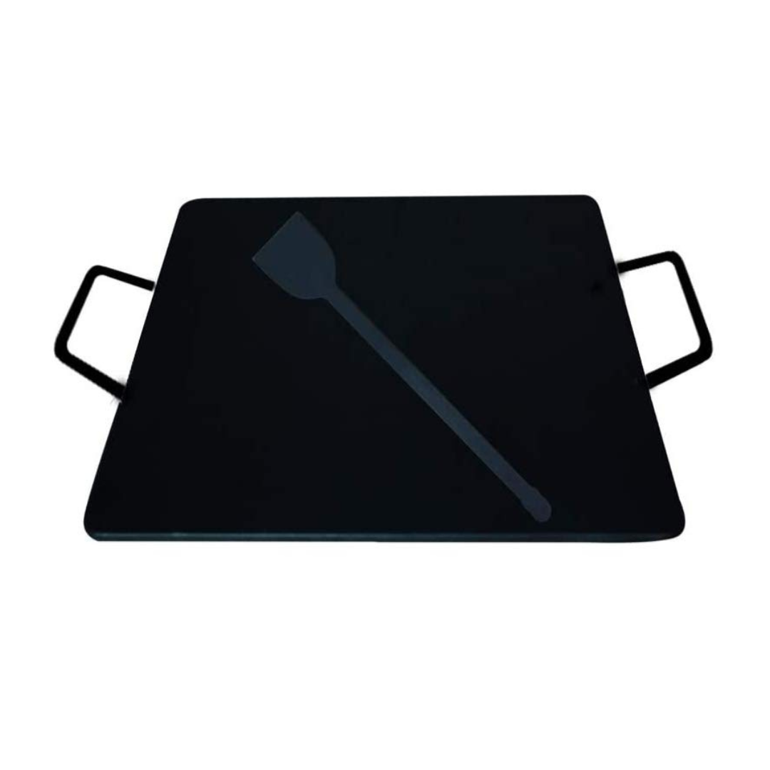Induction & Gas Compatible Square Shaped Flat Base Iron Dosa Tawa (12 Inch, 2.5 Kg approximately)