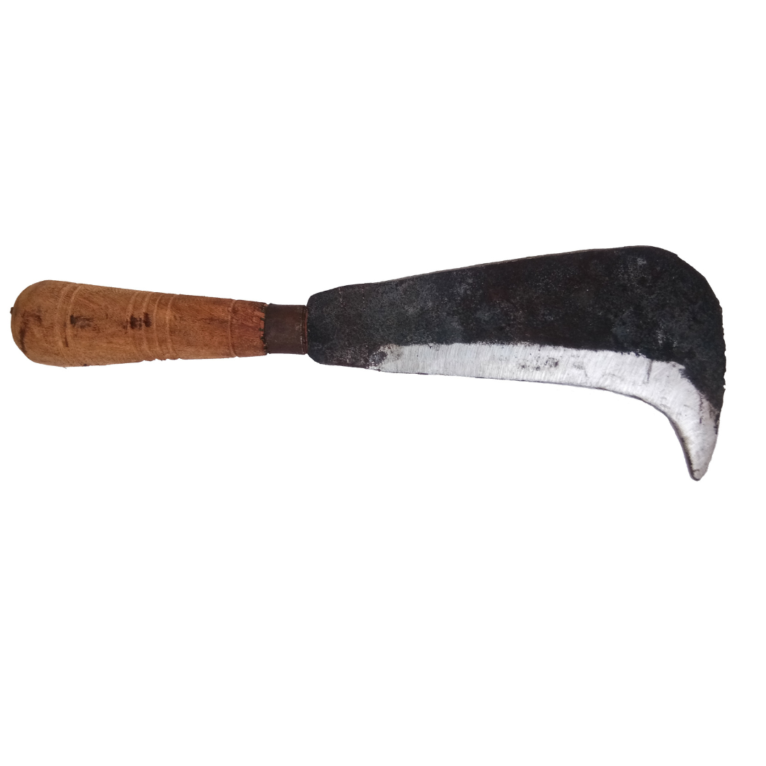 Coconut Cutting Tool / Coconut Breaker Tool / Coconut Knife / Aruvaal β Handmade Iron Billhook with Wooden Handle (Small)