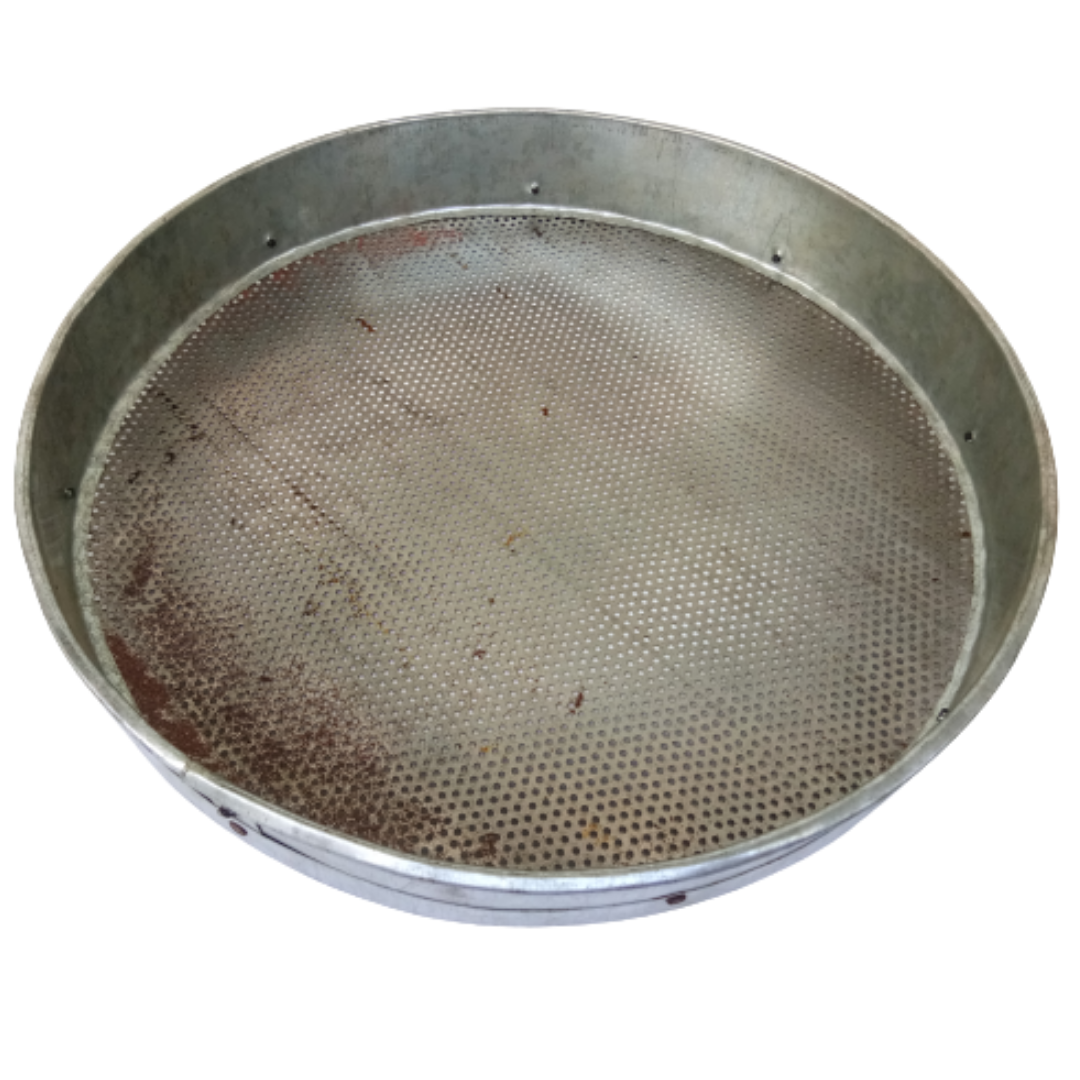Seeds Cleaning Sieve - Handmade Galvanized Iron Strainer, (Diameter 12 in / 32 cm, Hole Diameter - 4 mm)