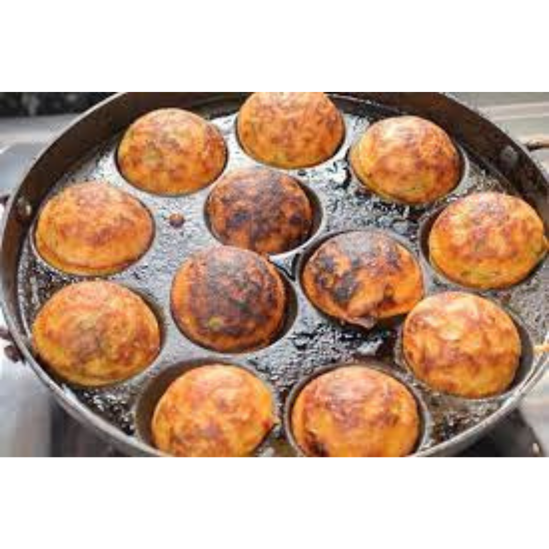 Pure Iron Deep Paniyaram Kallu / Paddu Pan / Ponganalu Chatti with 9 Cavities (Traditional Handmade Item)