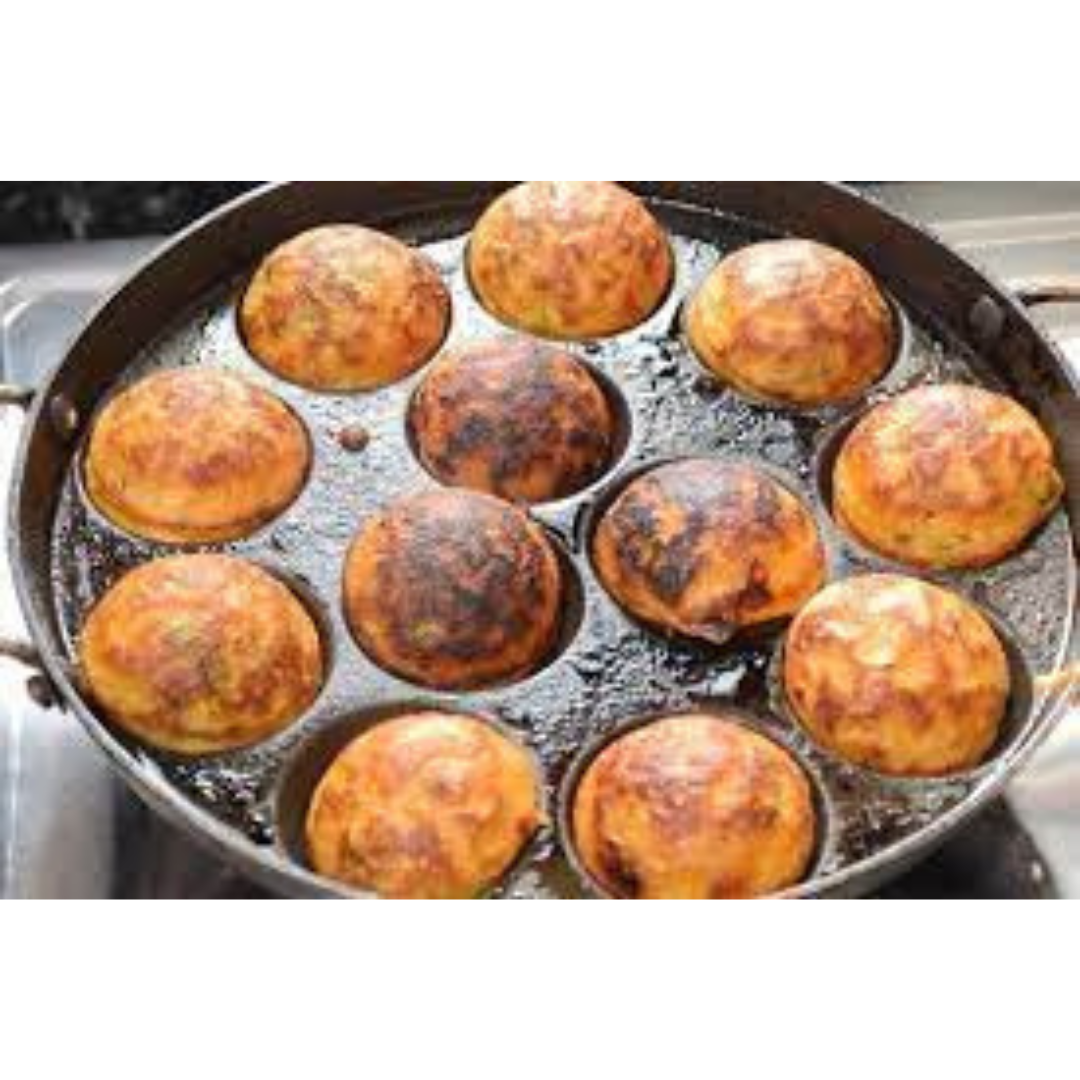 Pure Iron Deep Paniyaram Kallu / Paddu Pan / Ponganalu Chatti with 9 Cavities (Traditional Handmade Item)