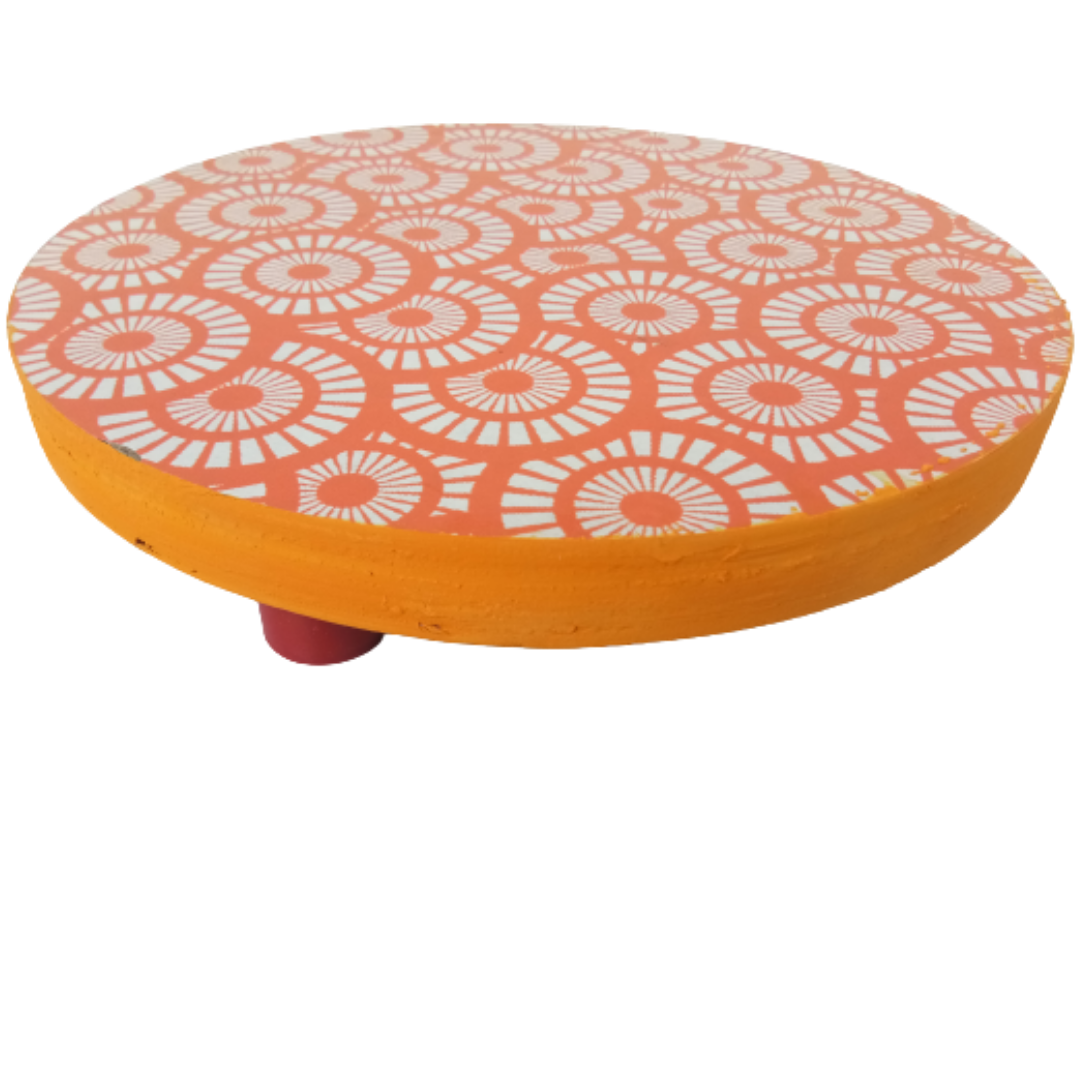 Wooden Chakla / Chapathi Rolling Board / Roti Maker / Poori Palagai / Paratha Polpat / Naan Patla with Mica sheet on both sides (10 inch dia, 0.75 inch thick, 700 g)