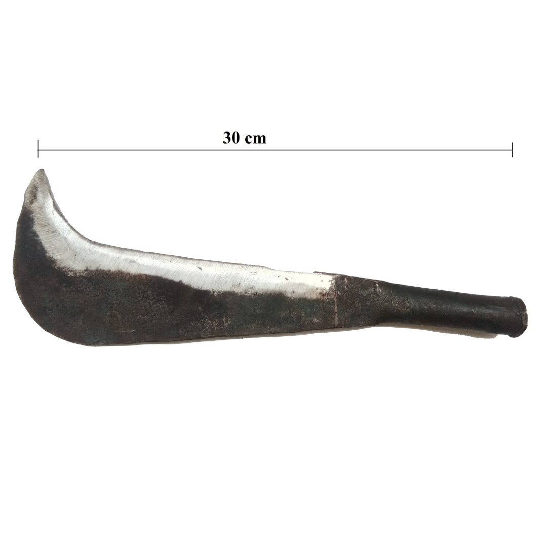 Traditional Handmade Iron Bill Hook / Vettukathi / Aruvaal / Coconut Cutting tool, Small Size (30 cm Length, 400 g weight)