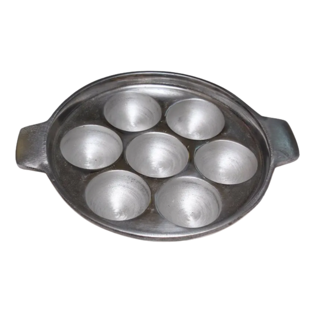 Cast Iron Appam Pan/Appachatti With Stainless Steel Lid - Traditional Indian Cooking