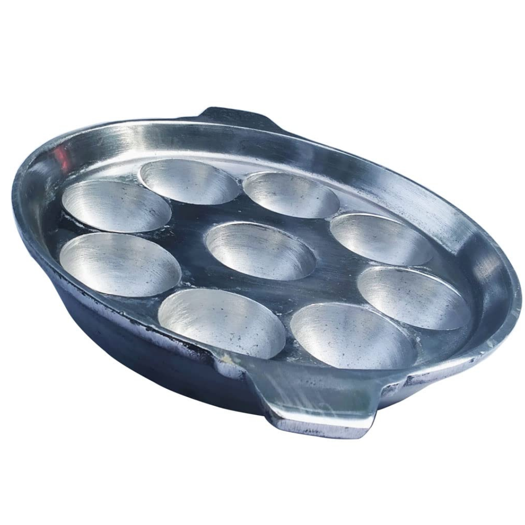 Big Size Indolium 9 Pits Appam Patra / Kuzhi Paniyaram Pan / Paniyara kallu / Ponganalu Chatti