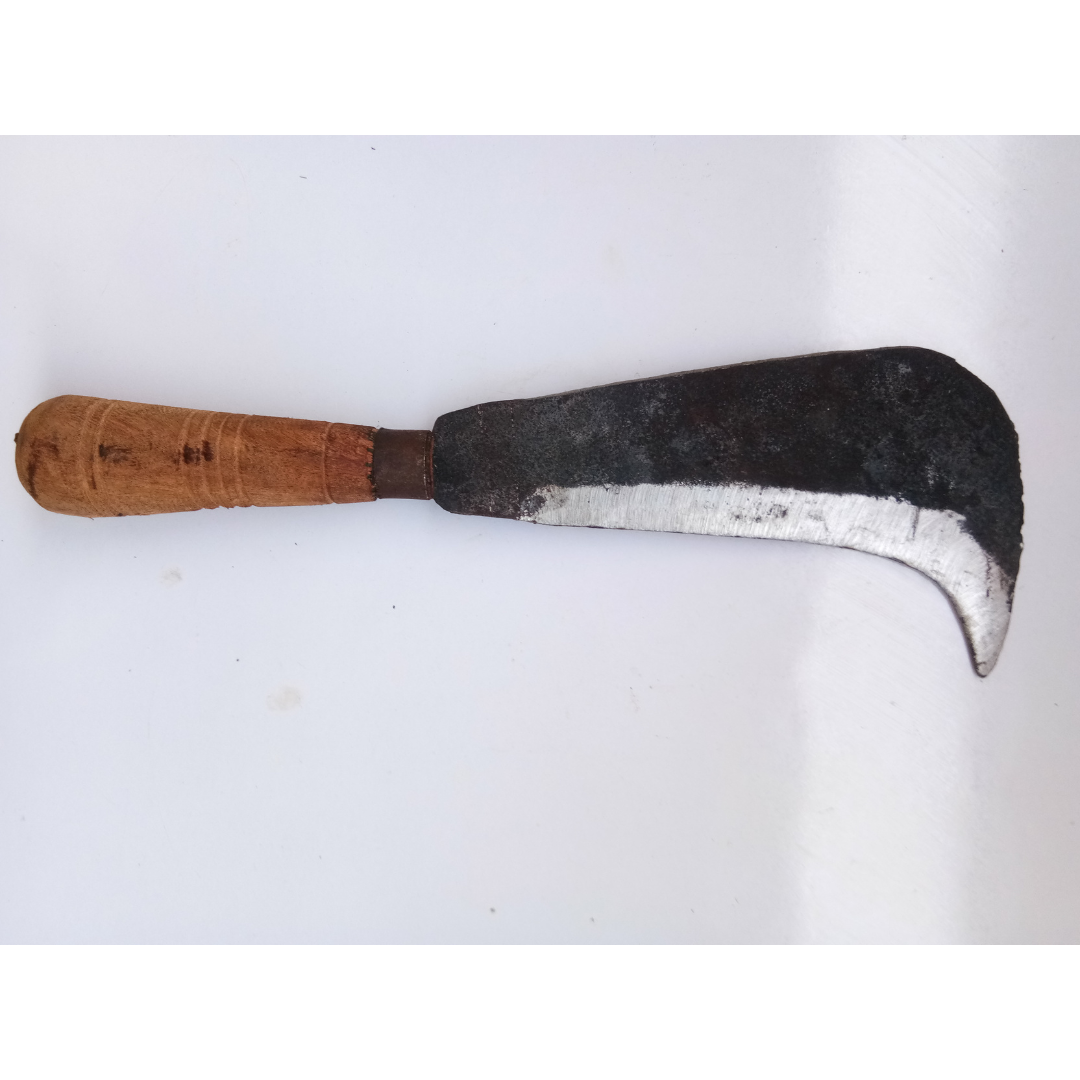 Coconut Cutting Tool / Coconut Knife / Aruvaal β Handmade Iron Billhook with Wooden Handle (Small Size)