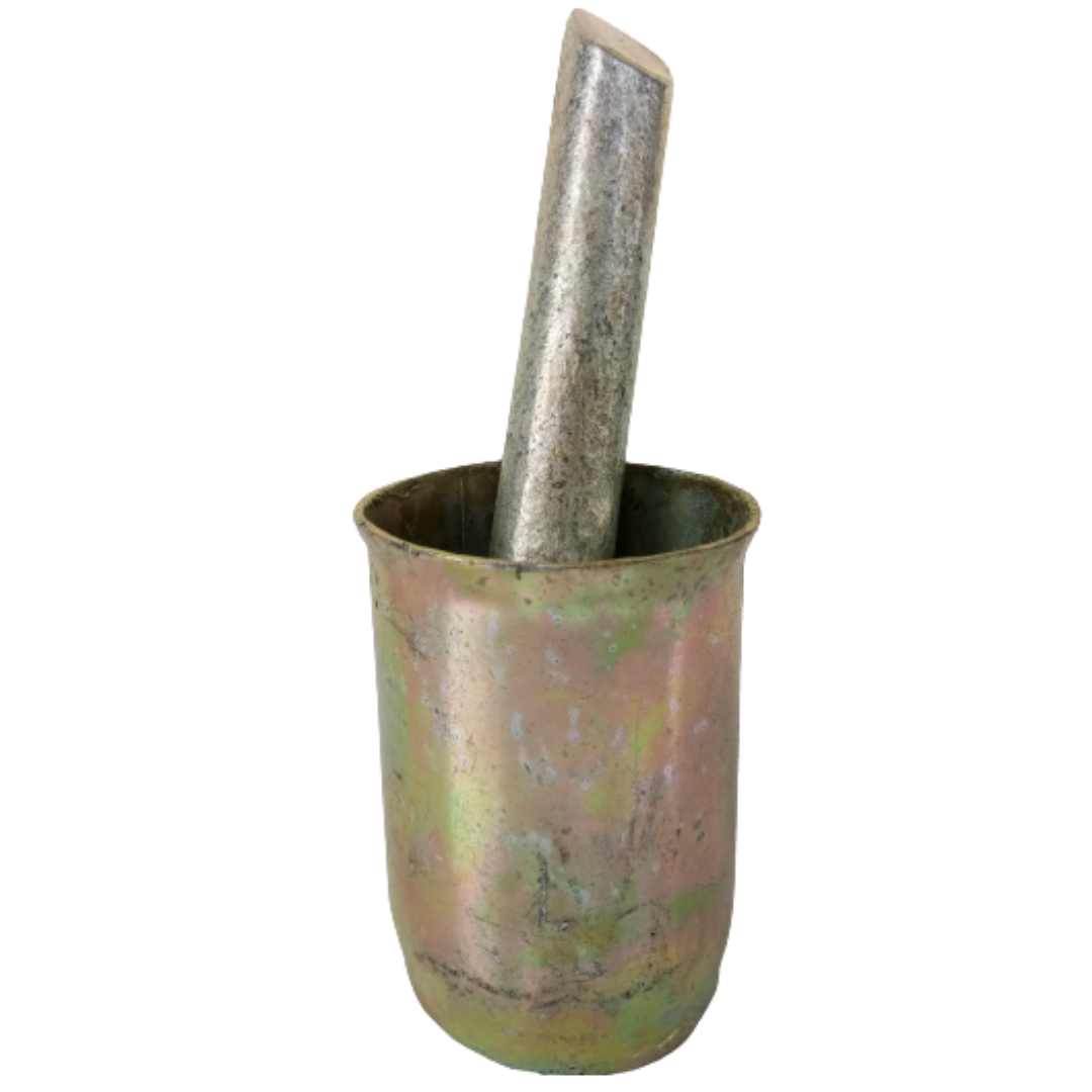 Traditional Iron Mortar & Pestle / Khalbatta Okhli Masher / Khal Musal / Dasta Ural / Lokhand Kundi Sota / Loha Kharal Masher / Vethalai Ural / Idi Kallu / Betel Leaf & Nut Masher for Home β Small
