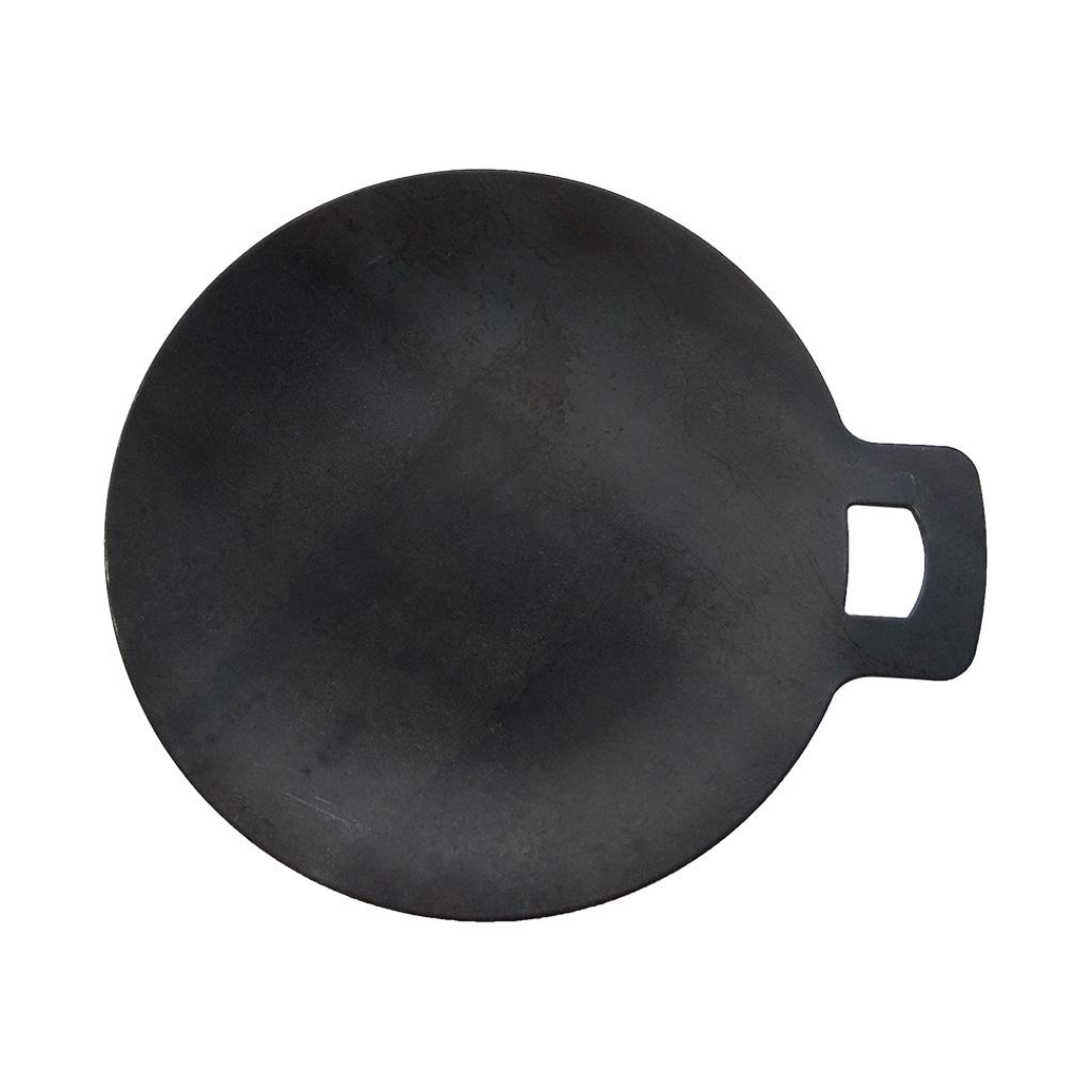 Induction & Gas Compatible Heavy Weight - Round Shaped Flat Base Iron Dosa & Roti Tawa (12 Inch, 3 Kg)