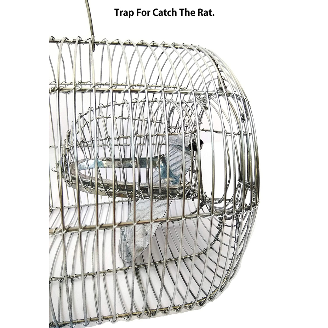 Galvanized Heavy Iron Wire Rat Trap Cage / Chuha Pinjra for Catching Rat / Mouse / Squirrels / Rodent / Chipmunk with Multiple Catching Mechanisms (No Kill)