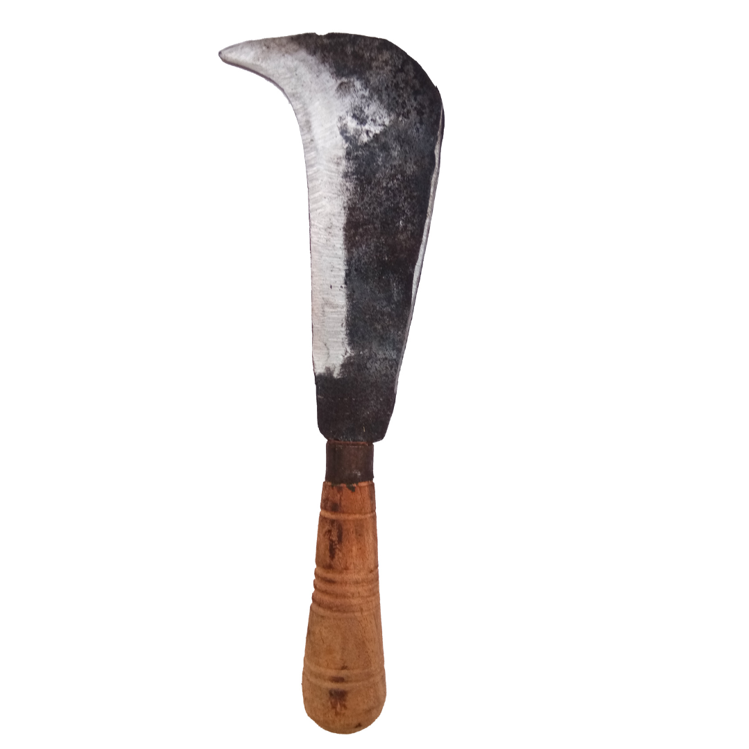 Coconut Cutting Tool / Coconut Breaker Tool / Coconut Knife / Aruvaal β Handmade Iron Billhook with Wooden Handle (Small)