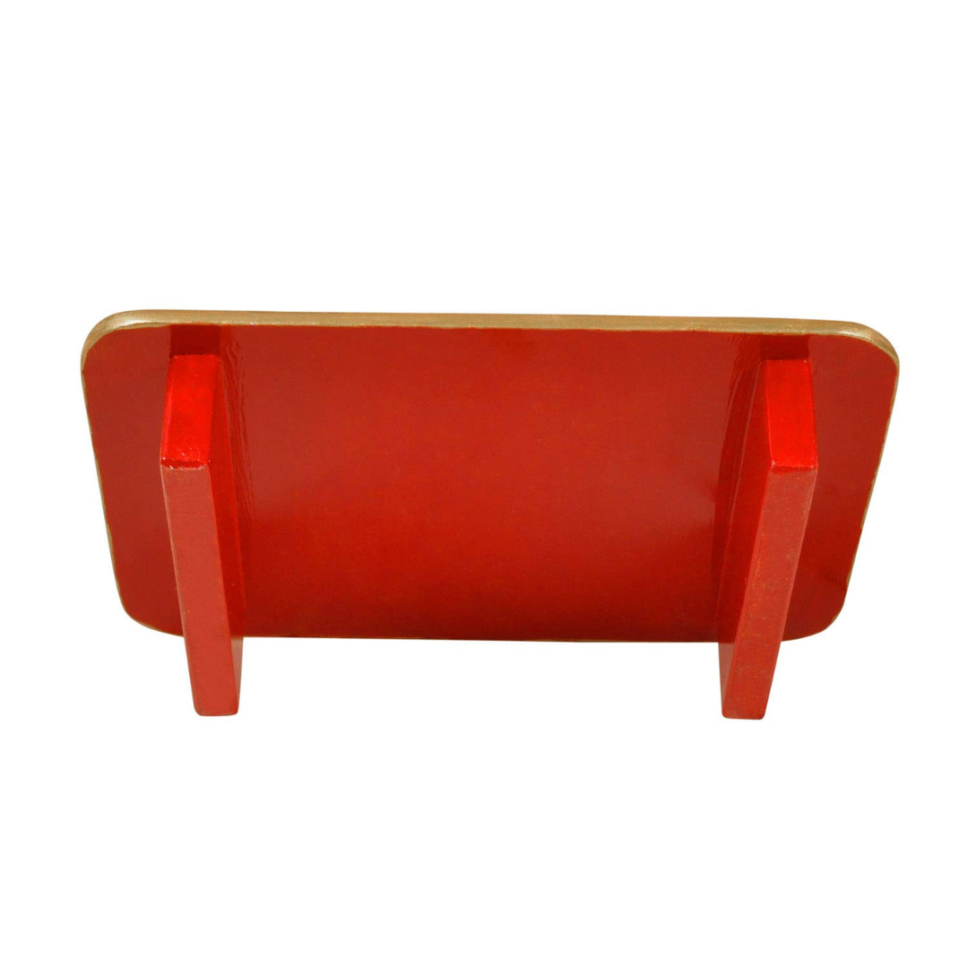 Wooden Handcrafted Pooja Peeta Chowki / Manapalagai / Low Height Wooden Table with Mica sheet (Big Size)
