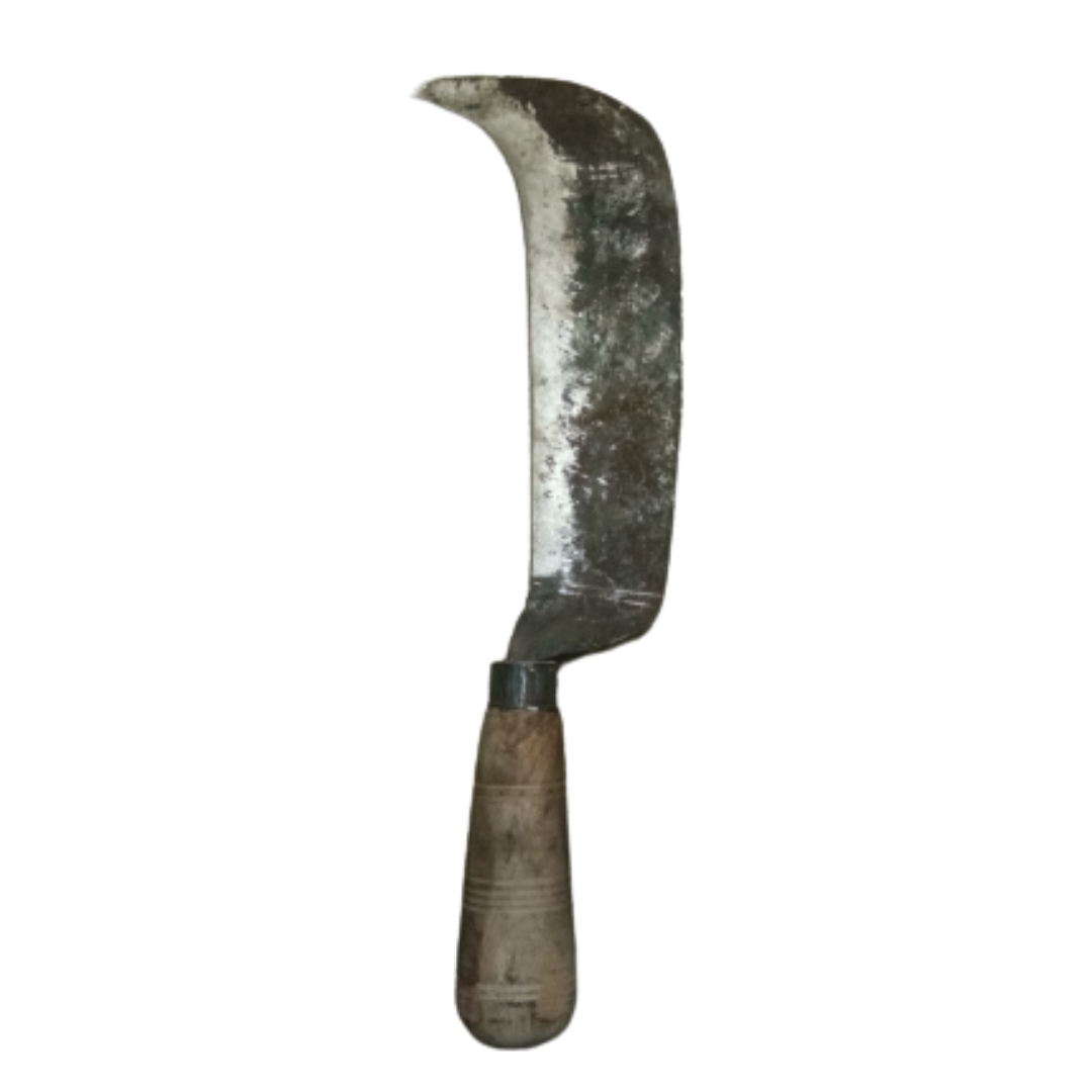 Tender Coconut Knife / Tender Coconut Cutter / Aruvaal β Handmade Iron Billhook with Wooden Handle (Medium)