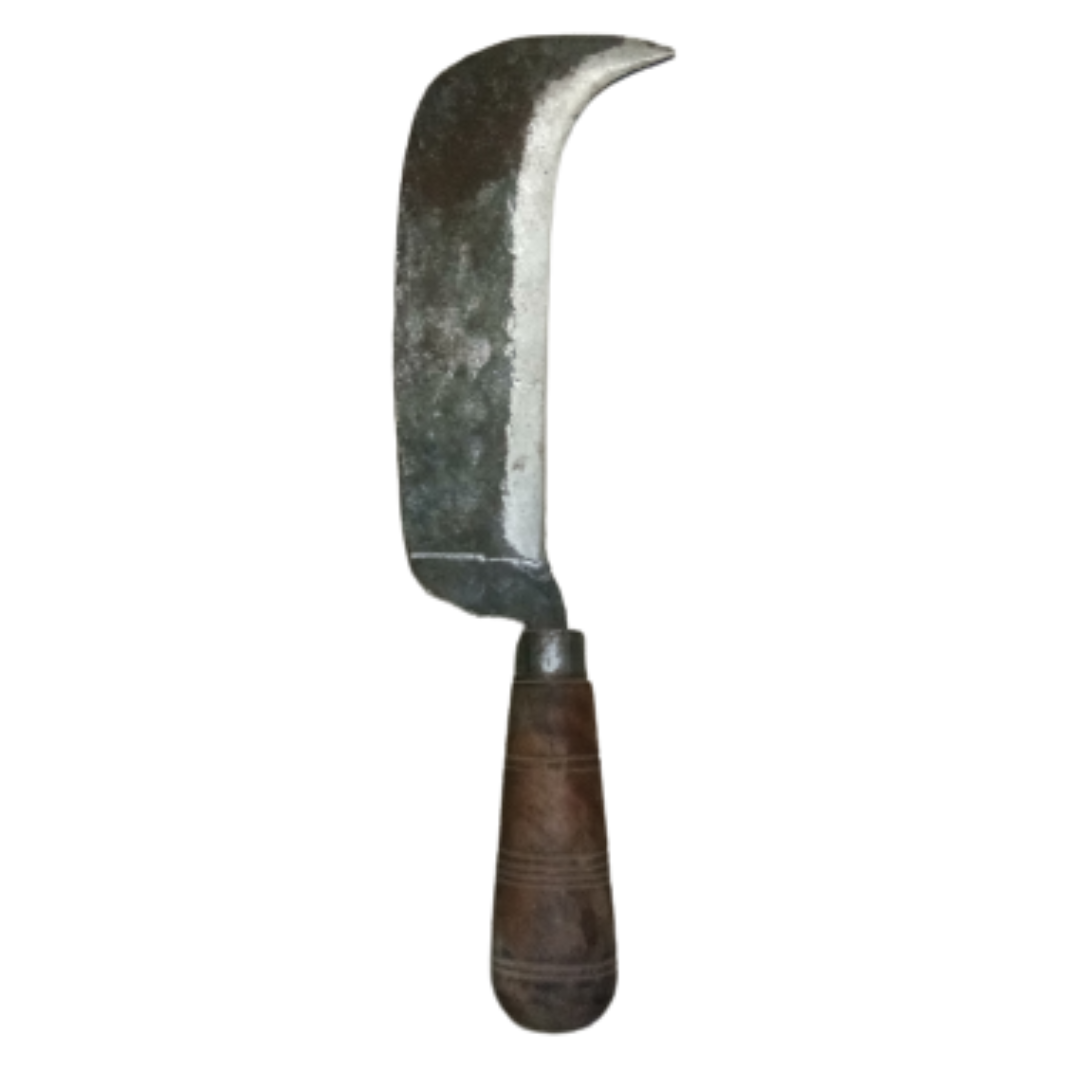 Tender Coconut Knife / Tender Coconut Cutter / Aruvaal β Handmade Iron Billhook with Wooden Handle (Medium)