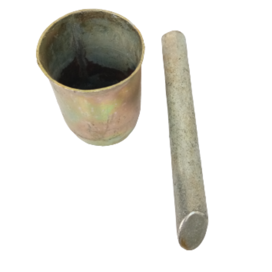 Traditional Iron Mortar & Pestle / Khalbatta Okhli Masher / Khal Musal / Dasta Ural / Lokhand Kundi Sota / Loha Kharal Masher / Vethalai Ural / Idi Kallu / Betel Leaf & Nut Masher for Home β Small