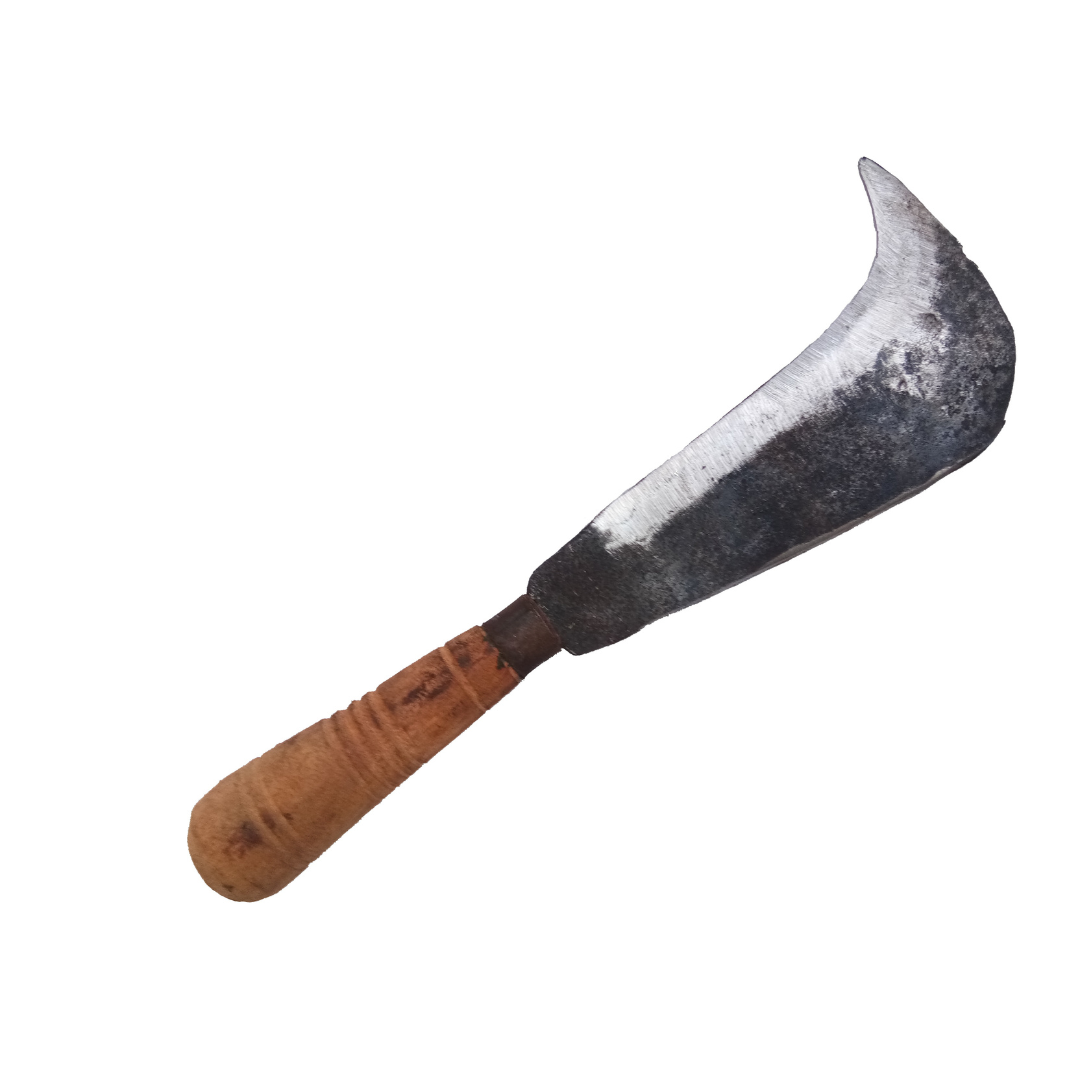 Coconut Cutting Tool / Coconut Knife / Aruvaal β Handmade Iron Billhook with Wooden Handle (Small Size)