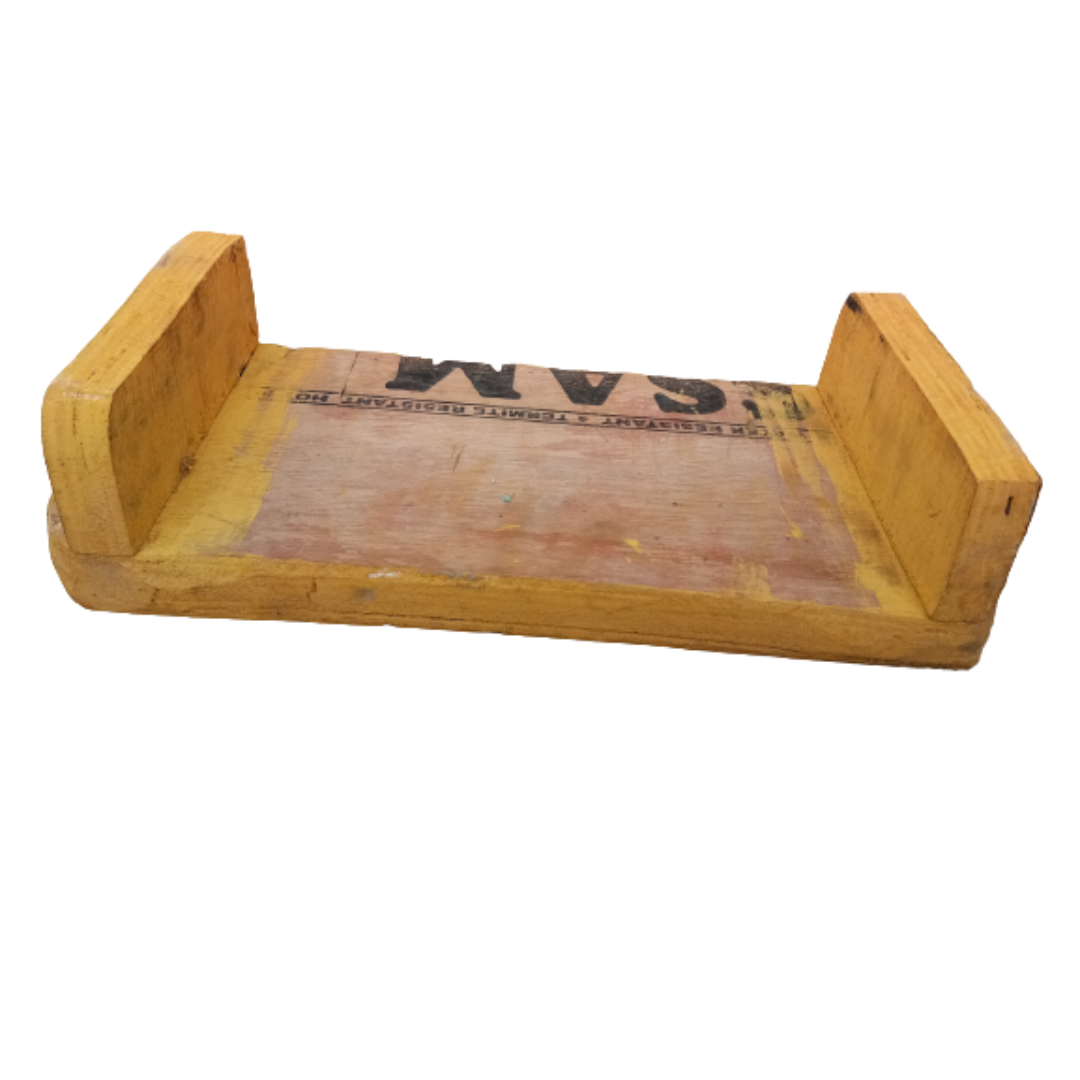 Wooden Handcrafted Pooja Peeta Chowki / Manapalagai / Low Height Wooden Table with Mica sheet (Small Size)