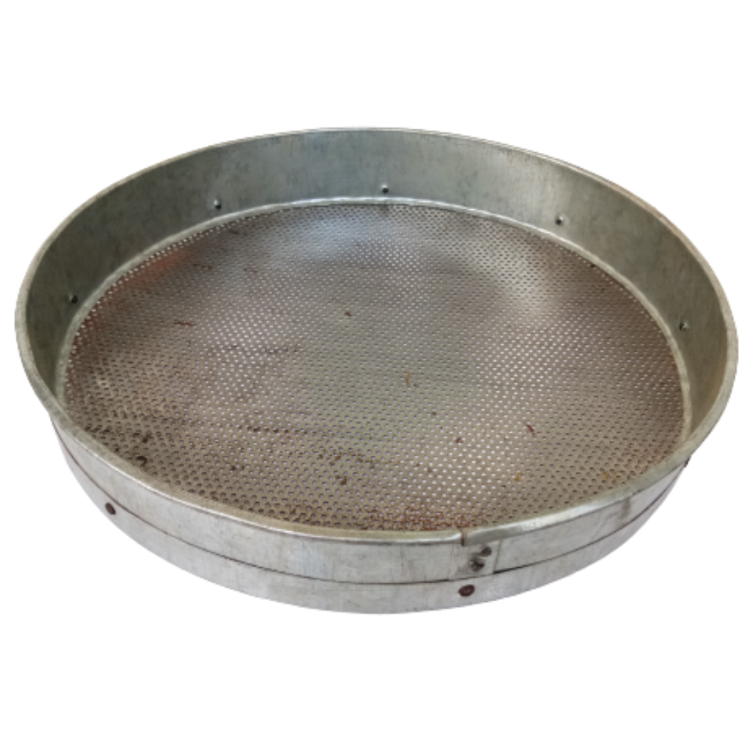 Seeds Cleaning Sieve - Handmade Galvanized Iron Strainer, (Diameter 12 in / 32 cm, Hole Diameter - 4 mm)