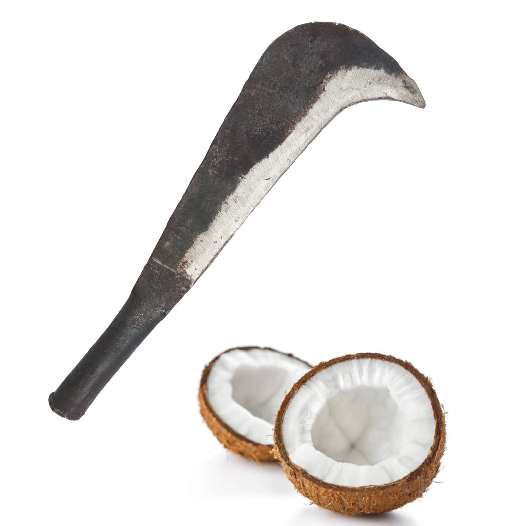 Traditional Handmade Iron Bill Hook / Vettukathi / Aruvaal / Coconut Cutting tool, Small Size (30 cm Length, 400 g weight)