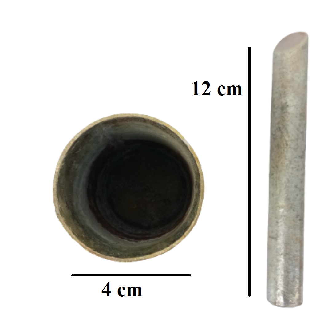Traditional Iron Mortar & Pestle / Khalbatta Okhli Masher / Khal Musal / Dasta Ural / Lokhand Kundi Sota / Loha Kharal Masher / Vethalai Ural / Idi Kallu / Betel Leaf & Nut Masher for Home β Small