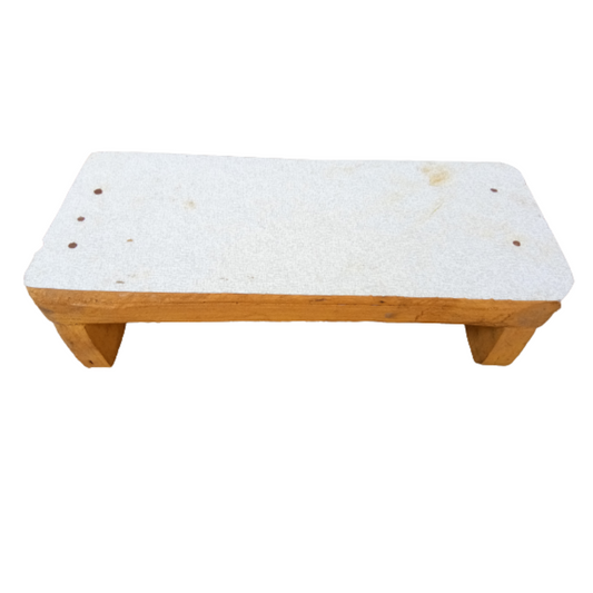 Wooden Handcrafted Pooja Peeta Chowki / Manapalagai / Low Height Wooden Table with Mica sheet (Small Size)