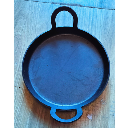 Small Size Iron Flat Kadai Fry Pan for making jalebi, dal tadka for Home (8 Inch)