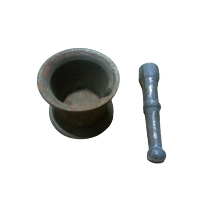 Cast-Iron Mortar & Pestle | Silbatta |Spice, Medicine Grinder Masher| Okhli | Musal | Khalbatta | Ideal for Hand Grinder