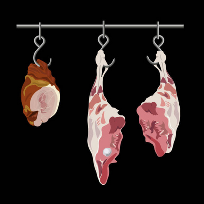 Iron Meat Hook, Meat Hanging Hook, Mutton | Chicken | Multi Use Hook for Non-Veg Shops / Butchers Shop, and Home