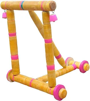 Multicolour Wooden Baby Walker Traditional Nadavandi Handmade for Kids Toddlers Activity – Push Walker for Baby for Age 0-3 Years