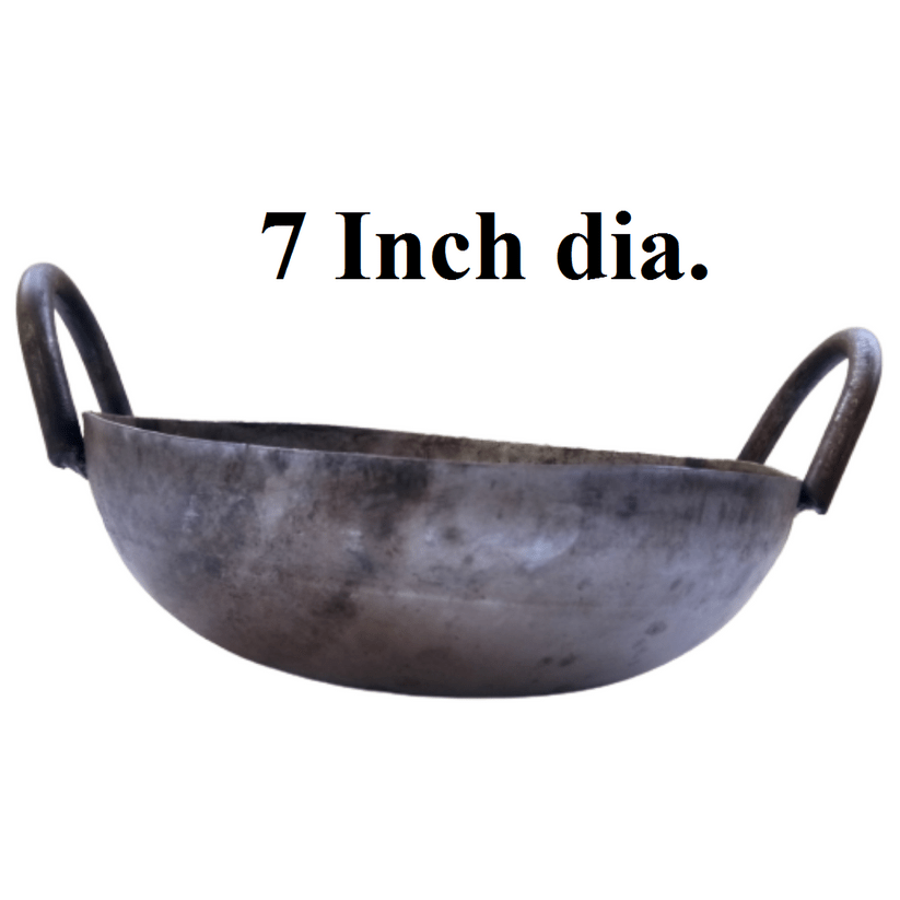 Light Weight Iron Kadai for Home Use (5 to 11 Inches), Grey