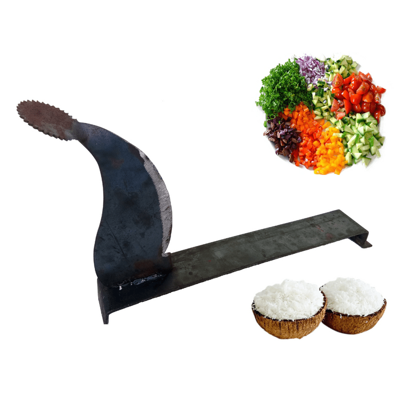 Manual Vegetable Chopper / Coconut Scrapper – with Iron Loha Lokhand Base (L x W x H: 36 x 6 x 22 cm, 1 Kg)