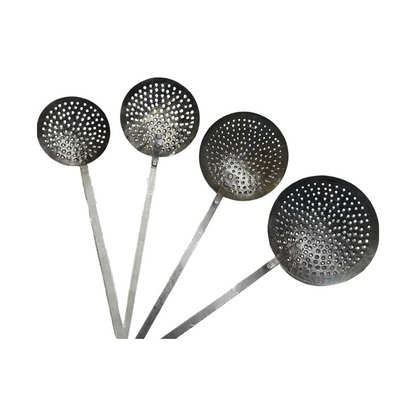 Iron Skimmer / Frying Jhara / Mesh Strainer / Jhaari / Frying Spoon for Oily Foods (7 to 12 inch diameter)