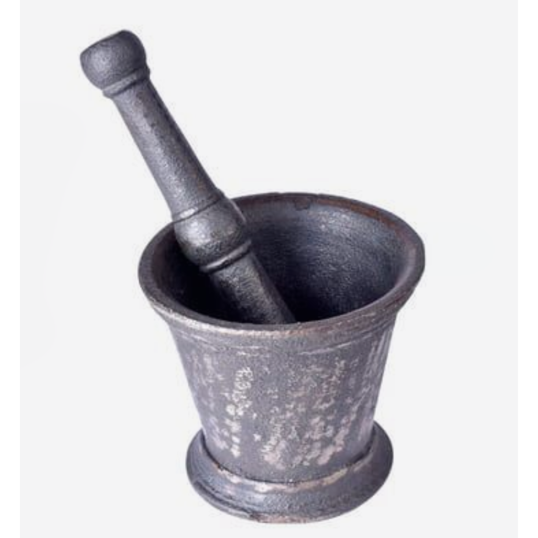 Cast-Iron Mortar & Pestle | Silbatta |Spice, Medicine Grinder Masher ...