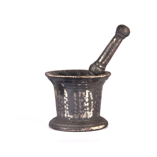 Cast-Iron Mortar & Pestle | Silbatta |Spice, Medicine Grinder Masher| Okhli | Musal | Khalbatta | Ideal for Hand Grinder