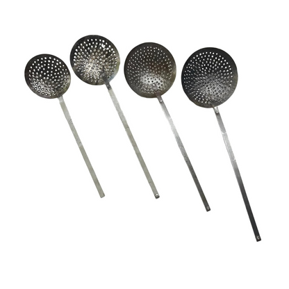 Iron Skimmer / Frying Jhara / Mesh Strainer / Jhaari / Frying Spoon for Oily Foods (7 to 12 inch diameter)