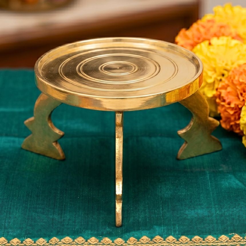 Brass Mukkali | Traditional South Indian Brass Pooja Stool | Assorted Designs