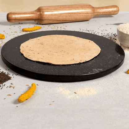 Heavy Duty Granite Roti / Chapati Maker – 10 Inch Diameter, 2.5 kg Approx – Traditional Stone Chakla with Anti-Slip Base (Assorted Color & Design)