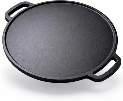 Deep Bottom 12-Inch Pre-Seasoned Cast Iron Dosa Tawa with Dual Handles (3.5 kg) – Flat Griddle for Dosa, Roti & Uttapam | Gas & Induction Compatible