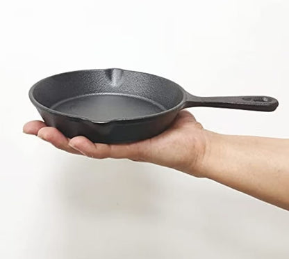 Cast Iron Mini Fry Pan / Small Skillet – 6 Inch (15.2 cm), 0.42 L, 1.1 kg | Pure Iron | Induction-Friendly | No Chemical Coating
