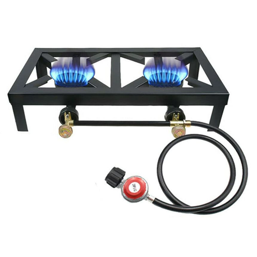 Double Burner Commercial Iron Gas Stove Bhatti | Heavy-Duty High-Pressure Chulha for Hotels, Canteens & Food Stalls | Manual Ignition