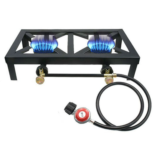 Double Burner Commercial Iron Gas Stove Bhatti | Heavy-Duty High-Pressure Chulha for Hotels, Canteens & Food Stalls | Manual Ignition