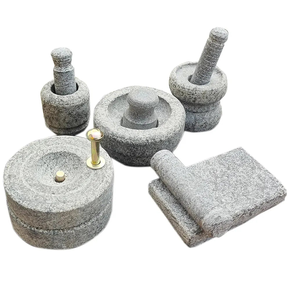 Stone Miniature Kitchen Set (5 Pcs) – Traditional Grinding Tools for Kids Play, Pooja & Housewarming Décor