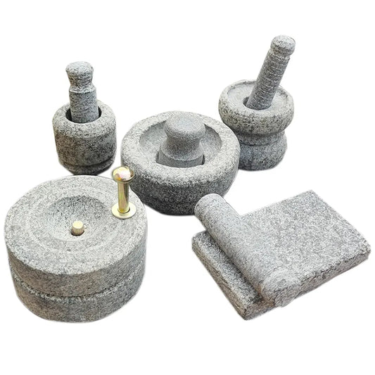 Stone Miniature Kitchen Set (5 Pcs) – Traditional Grinding Tools for Kids Play, Pooja & Housewarming Décor