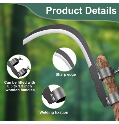 Hand Sickle Cutter Blade – Curved Metal Blade for Grass, Weeds, Harvesting, Gardening & Farming | Durable Manual Cutting Tool | Blade Only
