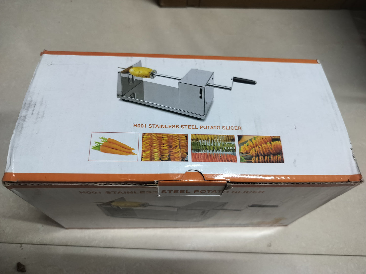 Stainless Steel Potato Spiral Cutter | Manual Twister Slicer Machine for Chips | Durable Metal Potato Slicer (6 x 5.5 x 11.3 in)