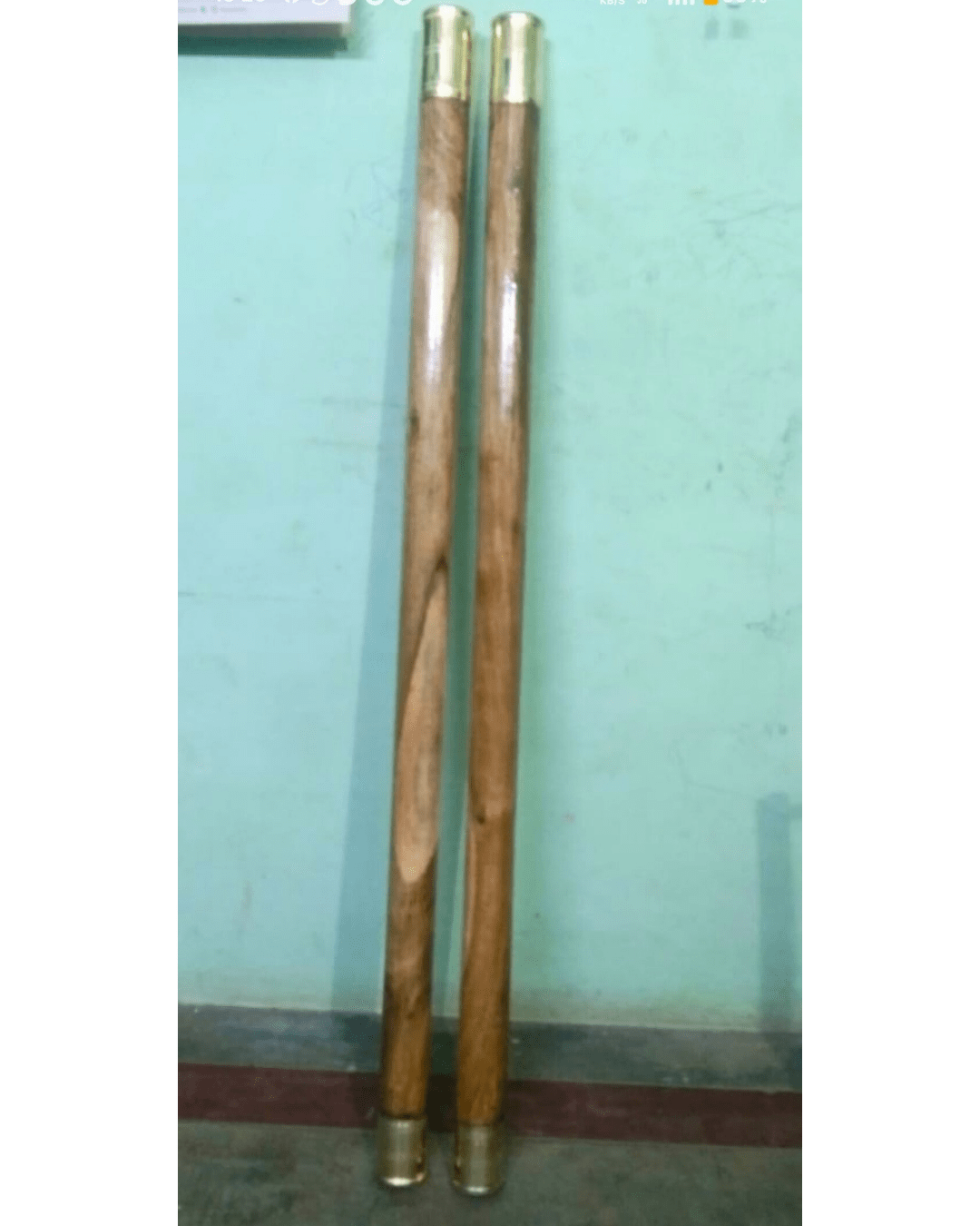 Wooden Rice Stamper / Arisi Ulakkai / Chaval Musal / Akki Pestal / உலக்கை – 60 Inches (5 Feet) – Premium Model with Brass Rings on Both Sides