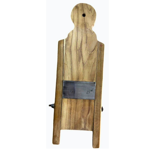 Premium Teak Wood Vegetable Slicer with Steel Blade – Traditional Handheld Cutter